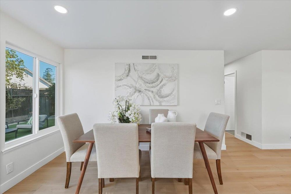 Staged dining room