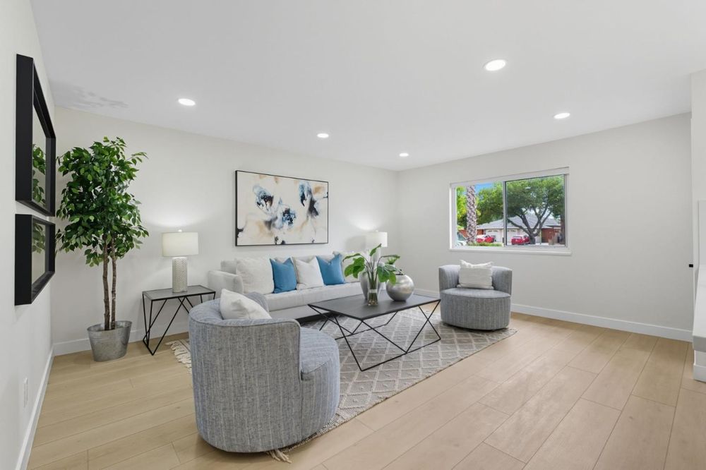 Bright staged living room