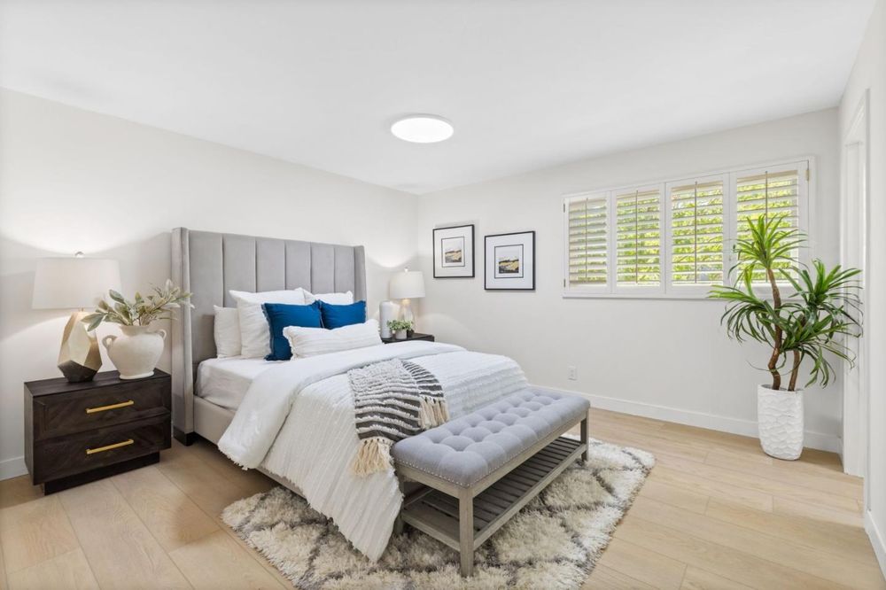 Staged primary bedroom